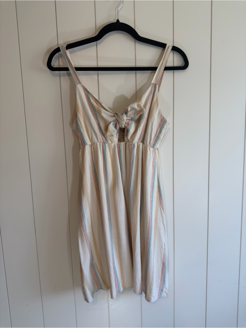 Altar'd State Cream Chemise with Pastel Blue, Pink & Tan Stripes